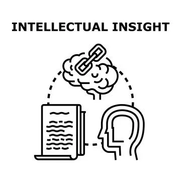 Intellectual insight linking mind, knowledge, and thinking process Stock Illustration