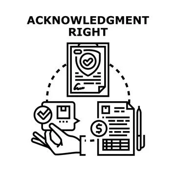 Intellectual property acknowledgment right vector concept Stock Illustration