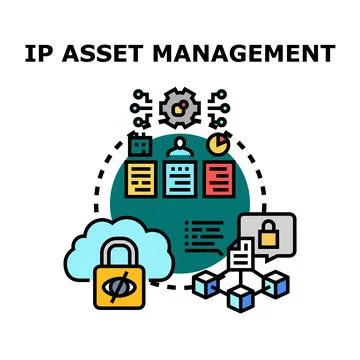 Intellectual property asset management securing digital data Stock Illustration
