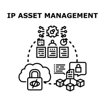 Intellectual property asset management securing digital data Stock Illustration