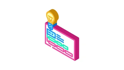 Intellectual property management isometric icon animation Stock Footage 327285372