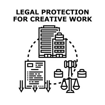 Intellectual property protecting creative work and ideas Stock Illustration