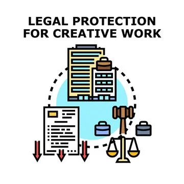 Intellectual property protecting creative work and ideas Stock Illustration