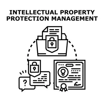 Intellectual property protection managing document patent ideas 스톡 일러스트