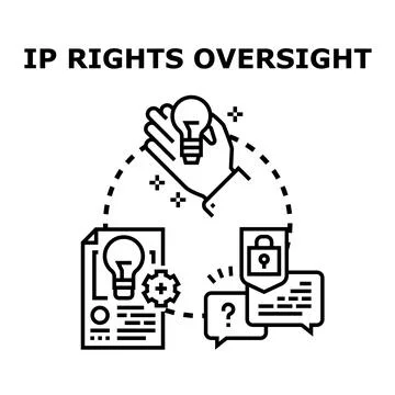Intellectual property rights oversight securing creative ideas Stock Illustration