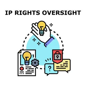 Intellectual property rights oversight securing creative ideas Stock Illustration