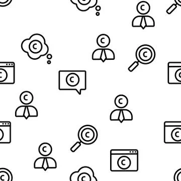 Intellectual Property Vector Seamless Pattern 스톡 일러스트