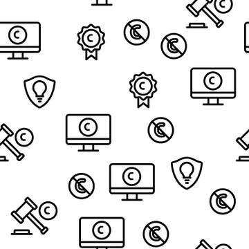 Intellectual Property Vector Seamless Pattern Stock Illustration