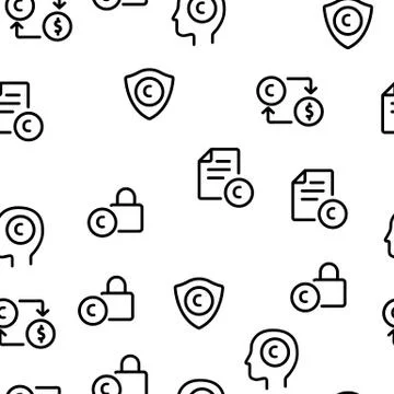 Intellectual Property Vector Seamless Pattern Stock Illustration