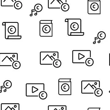 Intellectual Property Vector Seamless Pattern Stock Illustration