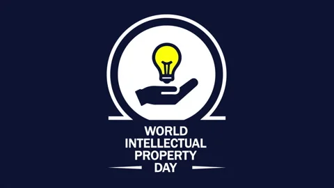 Intellectual property world day light bulb hand Stock Footage 340289983