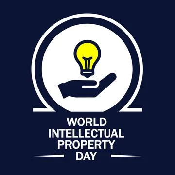 Intellectual property world day light bulb hand Stock Illustration