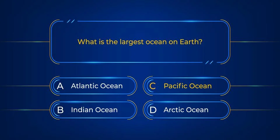 Intellectual quiz game answer options menu frames Stock Illustration