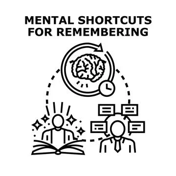 Intellectual remembering process using mental shortcuts Stock Illustration