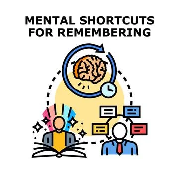 Intellectual remembering process using mental shortcuts Stock Illustration