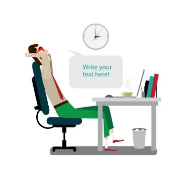 Intellectual rests during working Stock Illustration