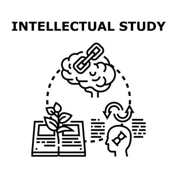 Intellectual study concept connecting mind and knowledge development Stock Illustration