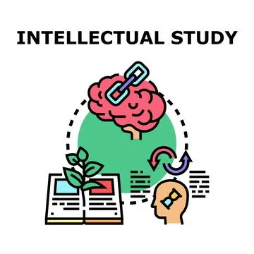 Intellectual study concept connecting mind and knowledge development Stock Illustration