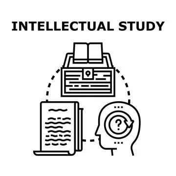 Intellectual study process concept finding knowledge solutions Stock Illustration