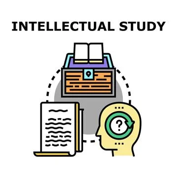 Intellectual study process concept finding knowledge solutions Stock Illustration