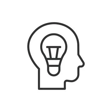 Intellectual wellness, in line design. Brain health, cognitive development Stock Illustration