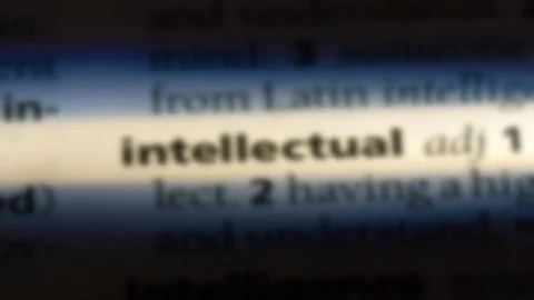 Intellectual word in a dictionary. Stock Footage 99561419