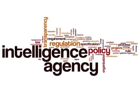 Intelligence agency word cloud Stock Illustration