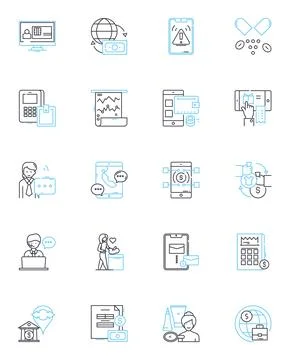 Intelligence and wisdom linear icons set. Perceptive, Discerning, Analytical Stock Illustration