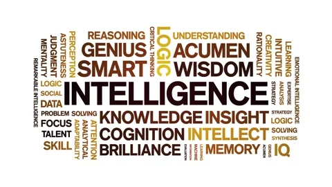 Intelligence animated word cloud,animation tag kinetic typography seamless loop 스톡 동영상 318300034