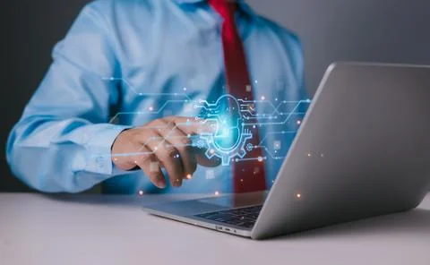 Intelligence artificial futuristic and technology development, Symbolic, Ma.. 스톡 사진