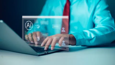 Intelligence artificial futuristic and technology development; AI network o.. Stock Photos