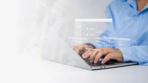 Intelligence artificial futuristic and technology development, Software for.. 스톡 사진