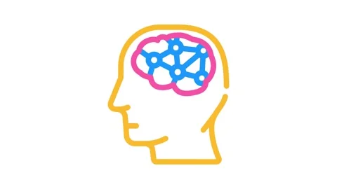 Intelligence brain color icon animation Stock Footage 327271694