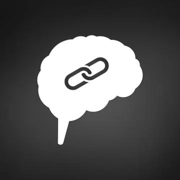 Intelligence brain with connection or link icon. vector illustration isolated on Illustrazione stock