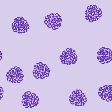 Intelligence brain glyph seamless pattern Stock Illustration