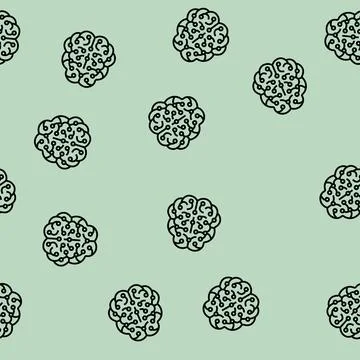 Intelligence brain line seamless pattern Stock Illustration