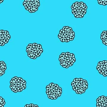 Intelligence brain vector seamless pattern Stock Illustration