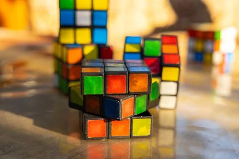 Intelligence developer color cube game Stock Photos