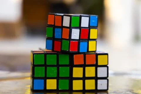 Intelligence developer color cube game Stock Photos