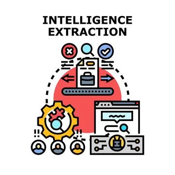 Intelligence extraction and data mining concept vector 库存插图