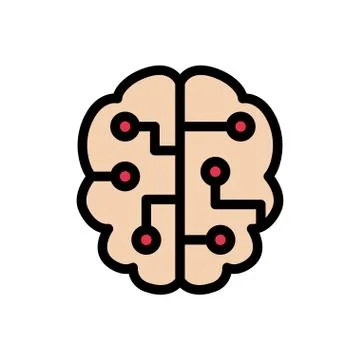 Intelligence flat color icon Stock Illustration