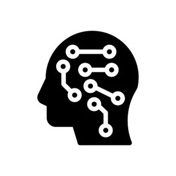 Intelligence glyph flat icon Stockillustratie