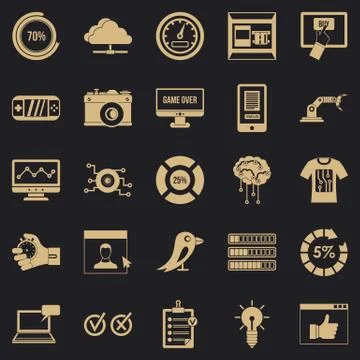 Intelligence icons set, simple style イラスト素材