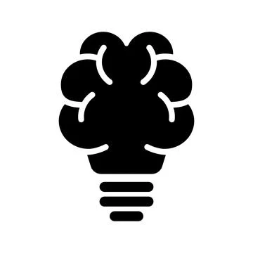 Intelligence lamp icon with brain Stock Illustration