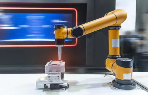 Intelligence machine working in mobile phone factory,Smart factory industry.. Stock Photos