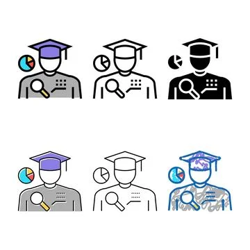 Intelligence people value color icon vector forms Stock Illustration