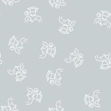 Intelligence people value line seamless pattern Stock Illustration