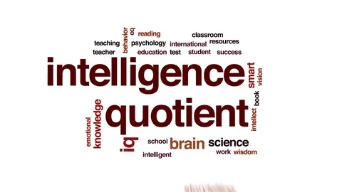 Intelligence quotient animated word cloud, text design animation. Stock Footage 80485033