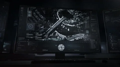 Intelligence surveillance camera is inspecting the urban area of the city Stock Footage 160848256