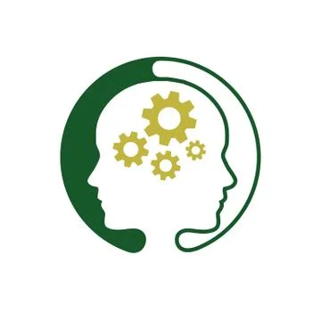 Intelligence Tech Colorful Mind Head Health logo designs concept Stock Illustration